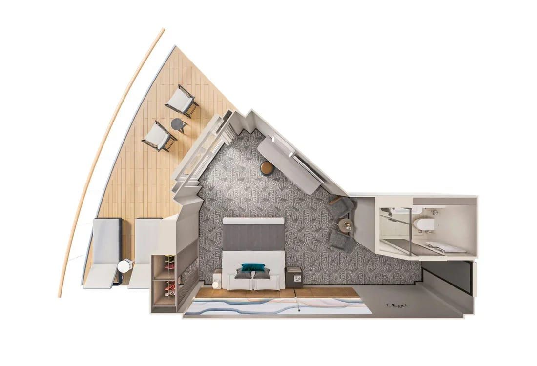 Norwegian Luna Aft-Facing Suite with Large Balcony (SI) floor plan