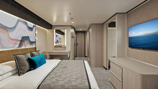 Norwegian Aqua Forward-Facing Suite with Master Bedroom & Large Balcony (SK) bedroom Norwegian Aqua Forward-Facing Suite with Master Bedroom & Large Balcony (SK) bedroom