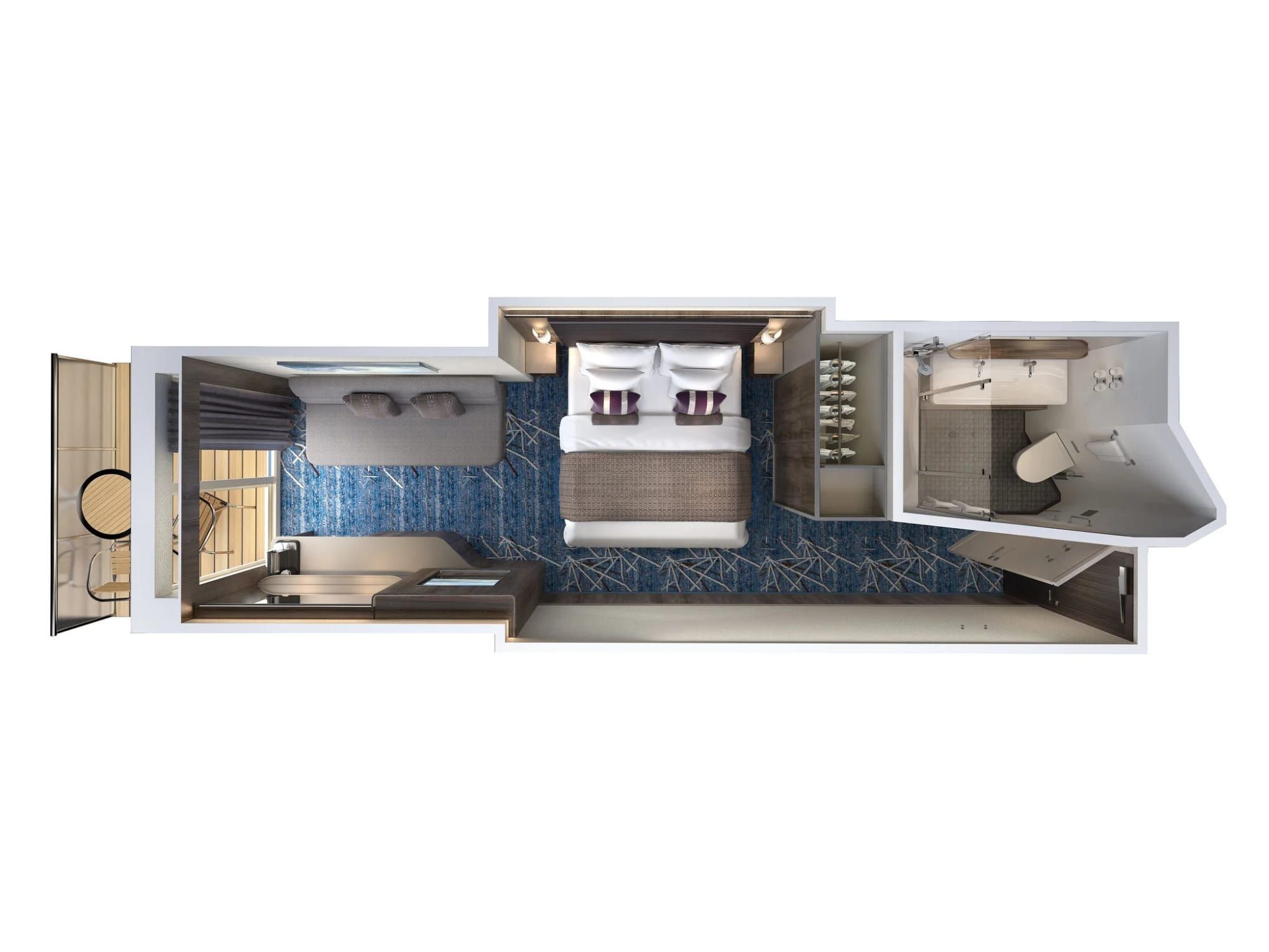 Representative photo: Norwegian Encore Club Balcony Suite floor plan