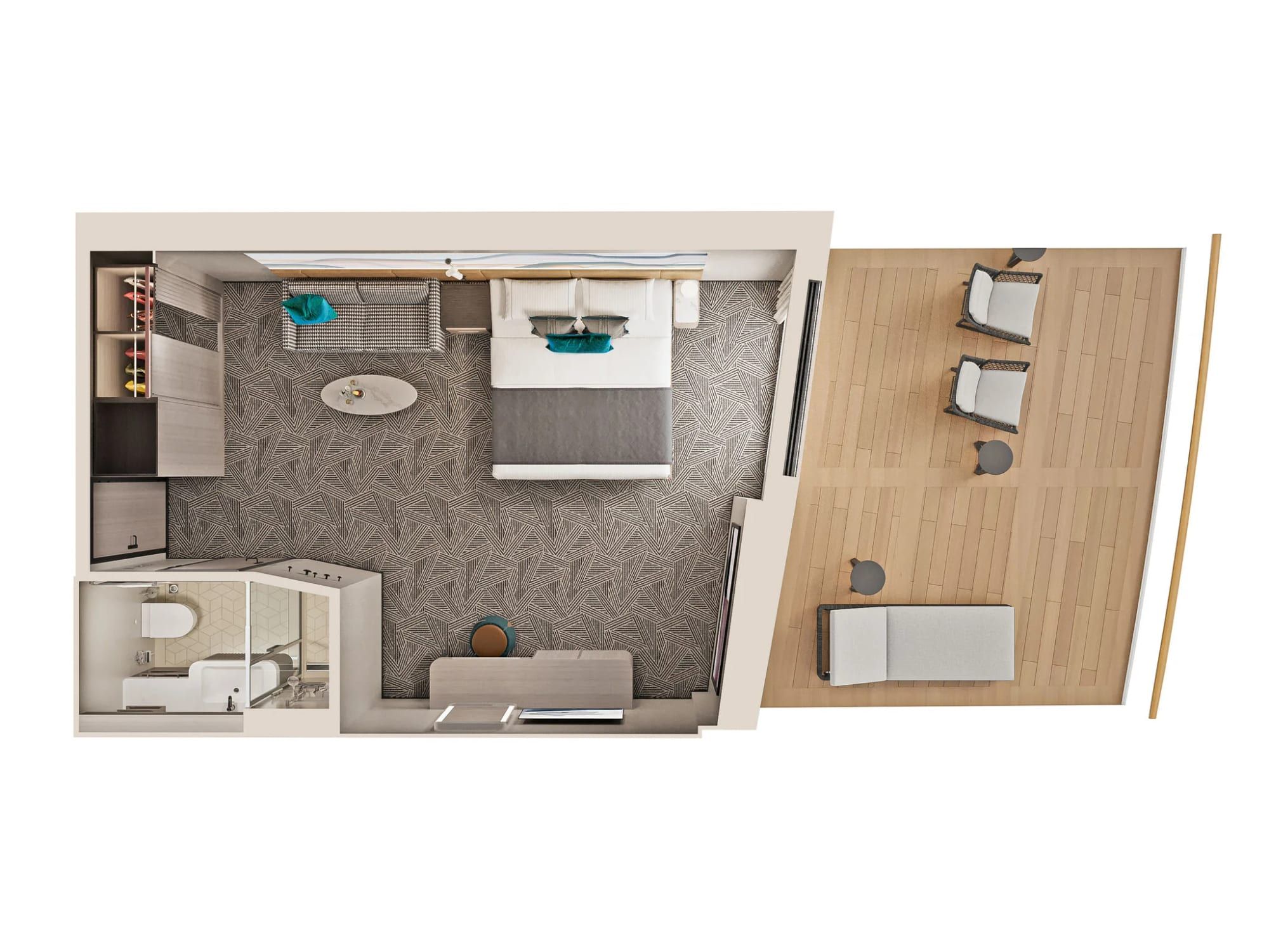 Norwegian Luna Forward-Facing Suite with Large Balcony (SL) floor plan