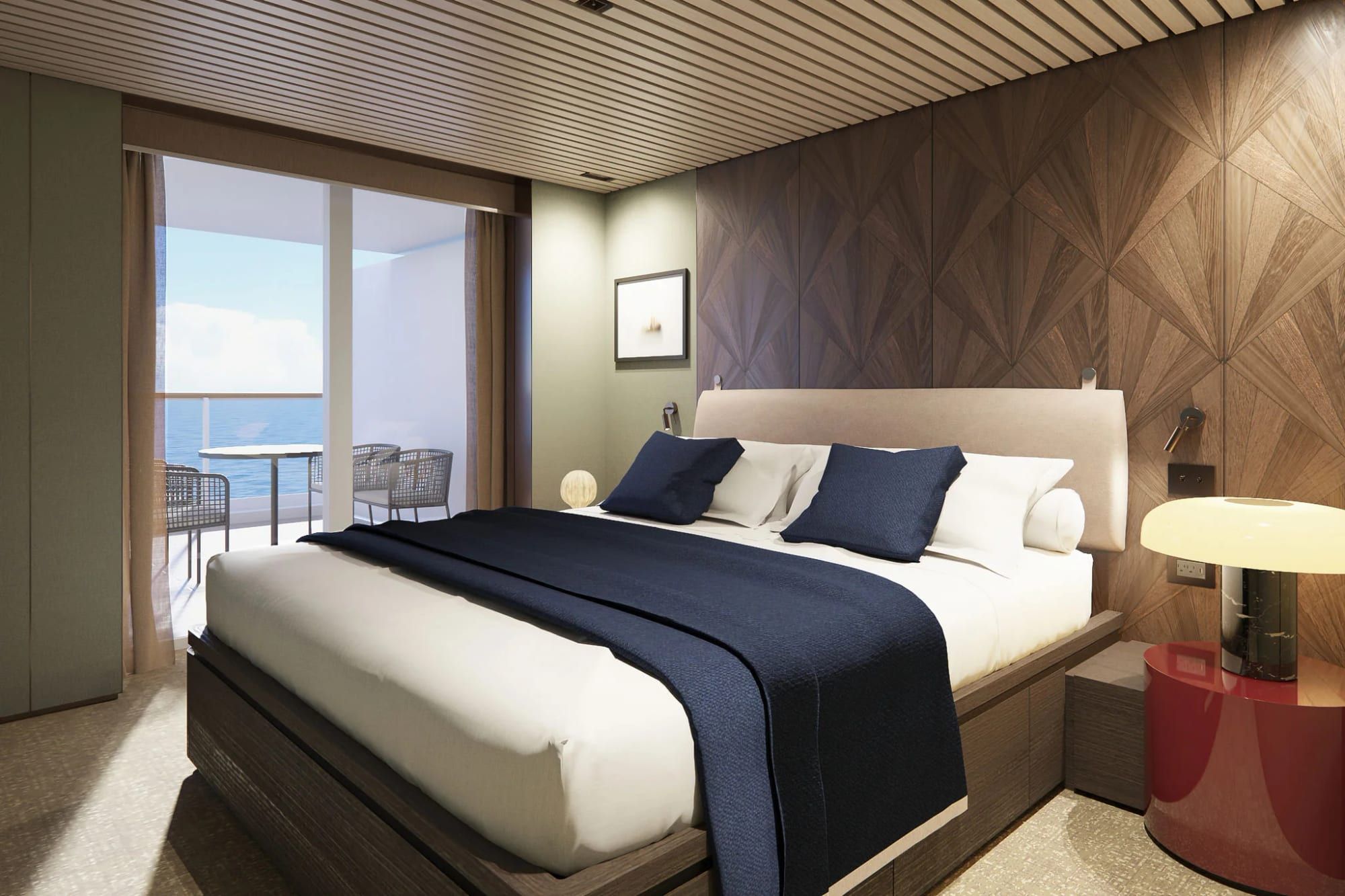 Norwegian Luna The Haven Aft-Facing Penthouse with Master Bedroom & Large Balcony (HB) bedroom