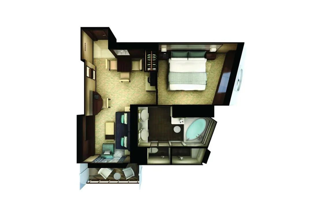 Norwegian Escape The Haven Forward-Facing Penthouse with Balcony (HG) floor plan