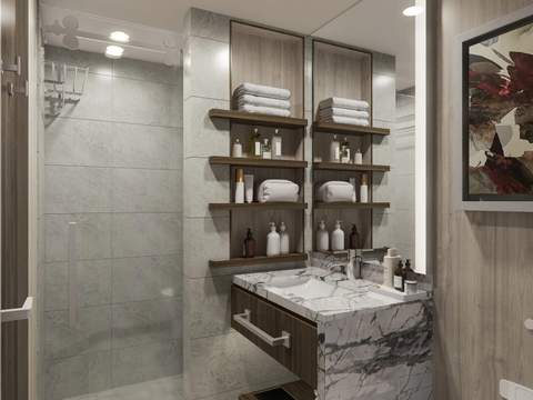 Representative photo: Norwegian Epic The Haven Penthouse Suite with Balcony bathroom