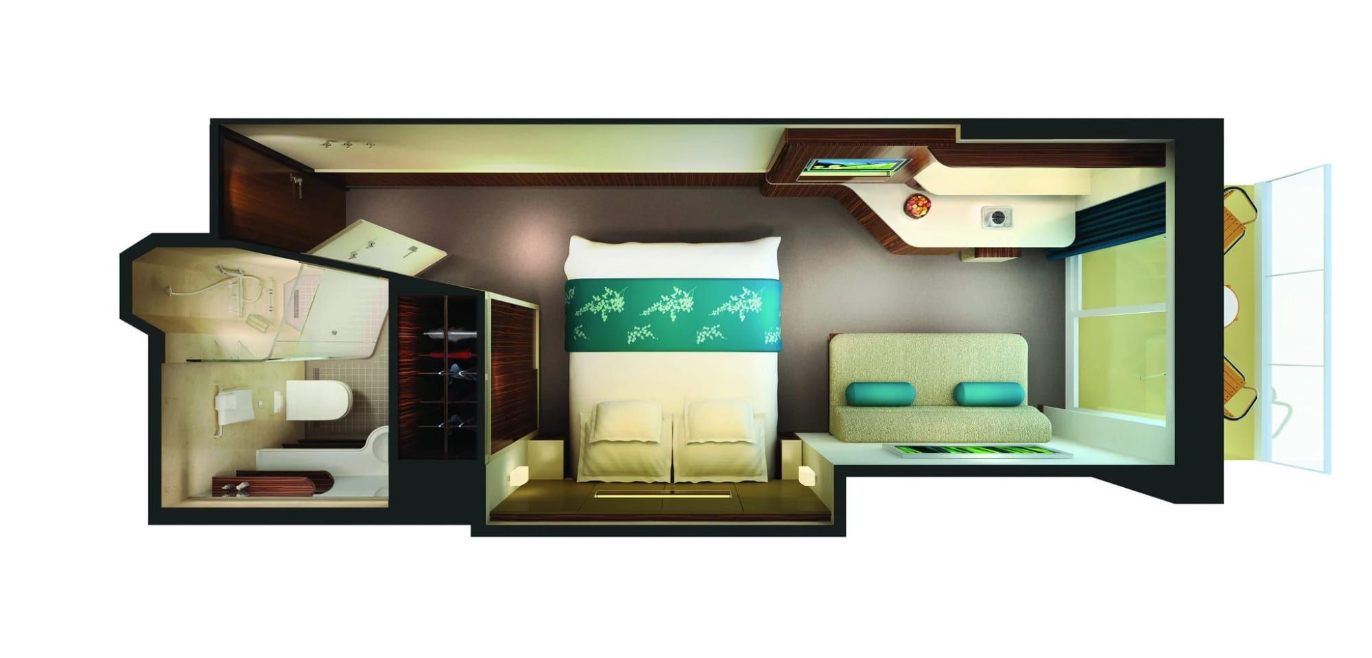 Representative photo: Norwegian Getaway Balcony floor plan