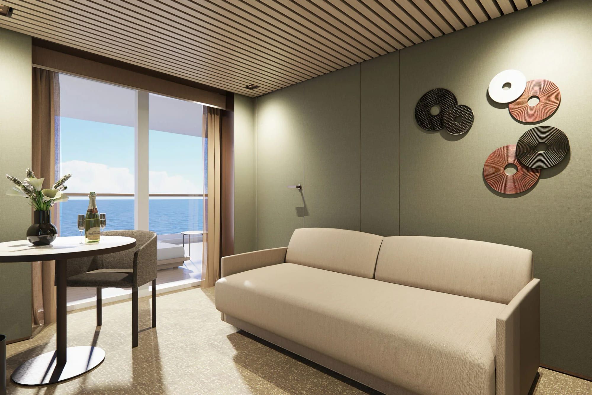 Norwegian Luna The Haven Aft-Facing Penthouse with Master Bedroom & Large Balcony (HB) living area