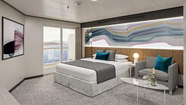 Norwegian Luna Forward-Facing Club Balcony Suite with Large Balcony (M2) cabin, photo 1 of 2
