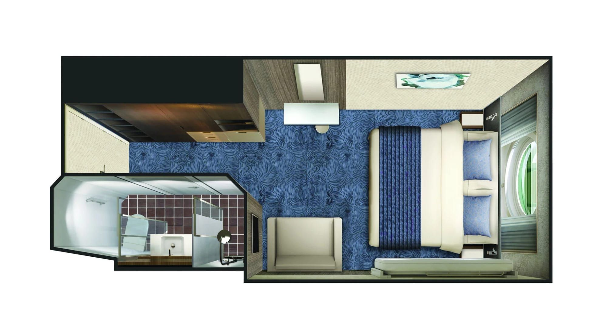 Representative photo: Norwegian Spirit Solo Oceanview floor plan