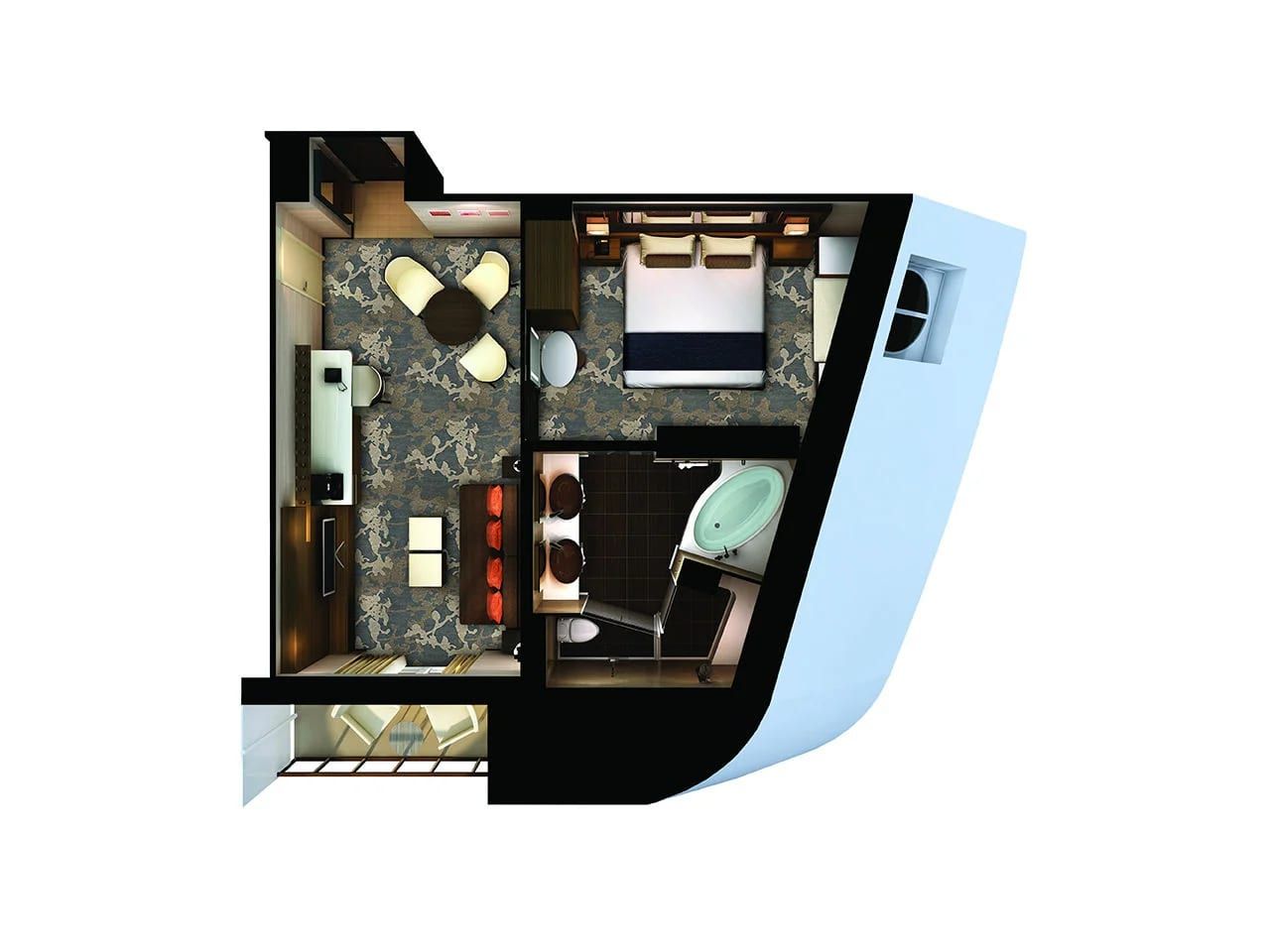 Norwegian Bliss The Haven Forward-Facing Penthouse with Balcony (HG) floor plan