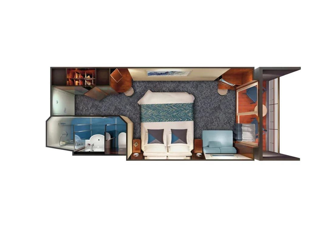 Representative photo: Norwegian Gem Balcony floor plan