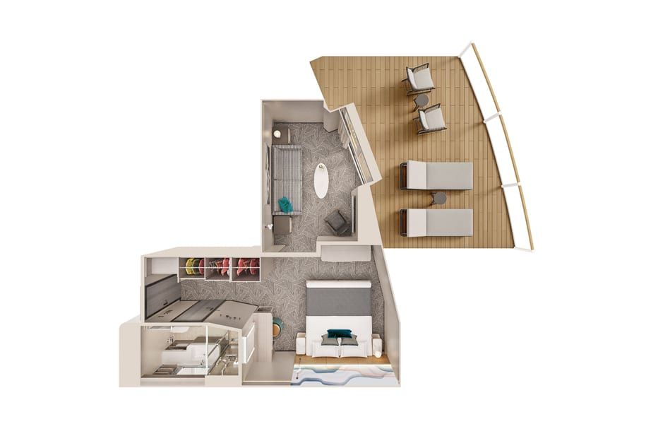 Norwegian Luna Forward-Facing Suite with Master Bedroom & Large Balcony (SK) floor plan