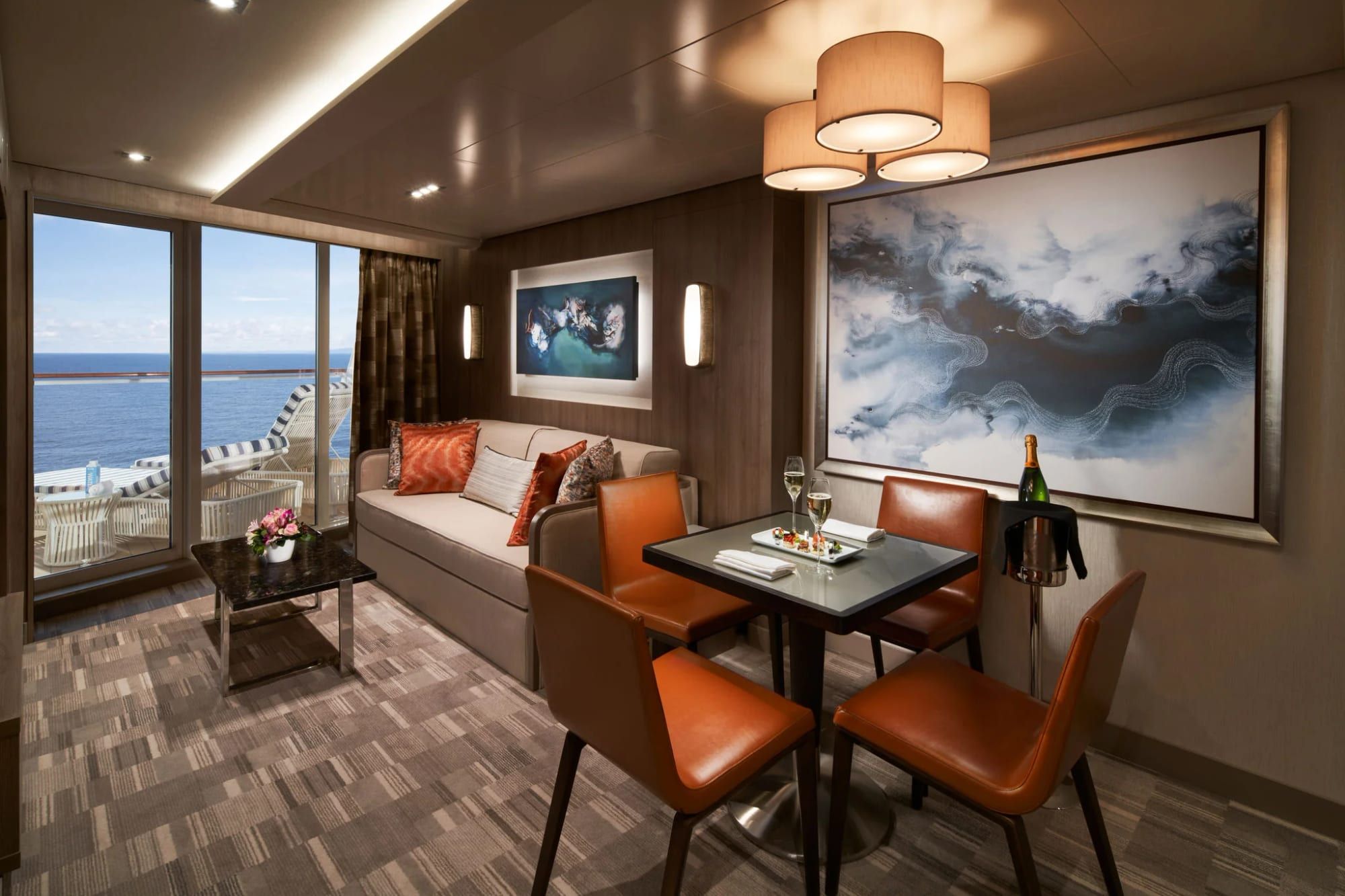 Norwegian Encore The Haven Aft-Facing Penthouse with Large Balcony (HB) living area, photo 1 of 2