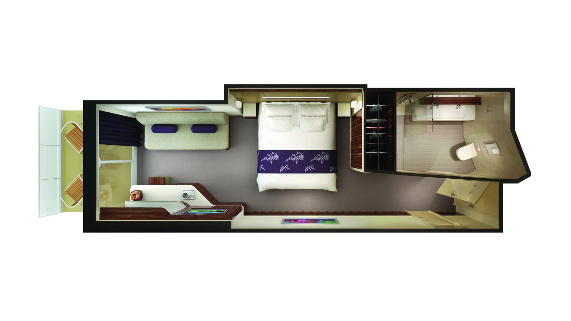 Representative photo: Norwegian Breakaway Family Club Balcony Suite floor plan