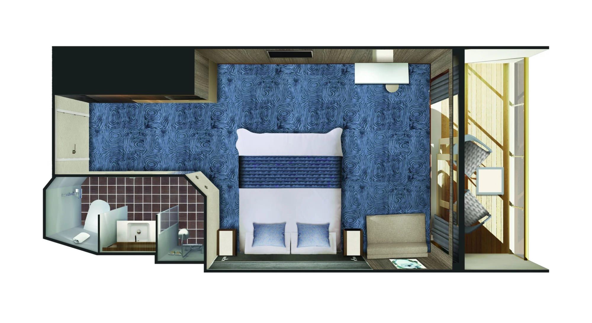 Representative photo: Norwegian Spirit Balcony floor plan