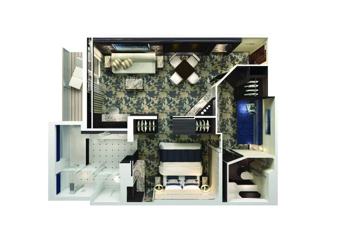 Norwegian Encore The Haven 2-Bedroom Family Villa with Balcony (H6) floor plan