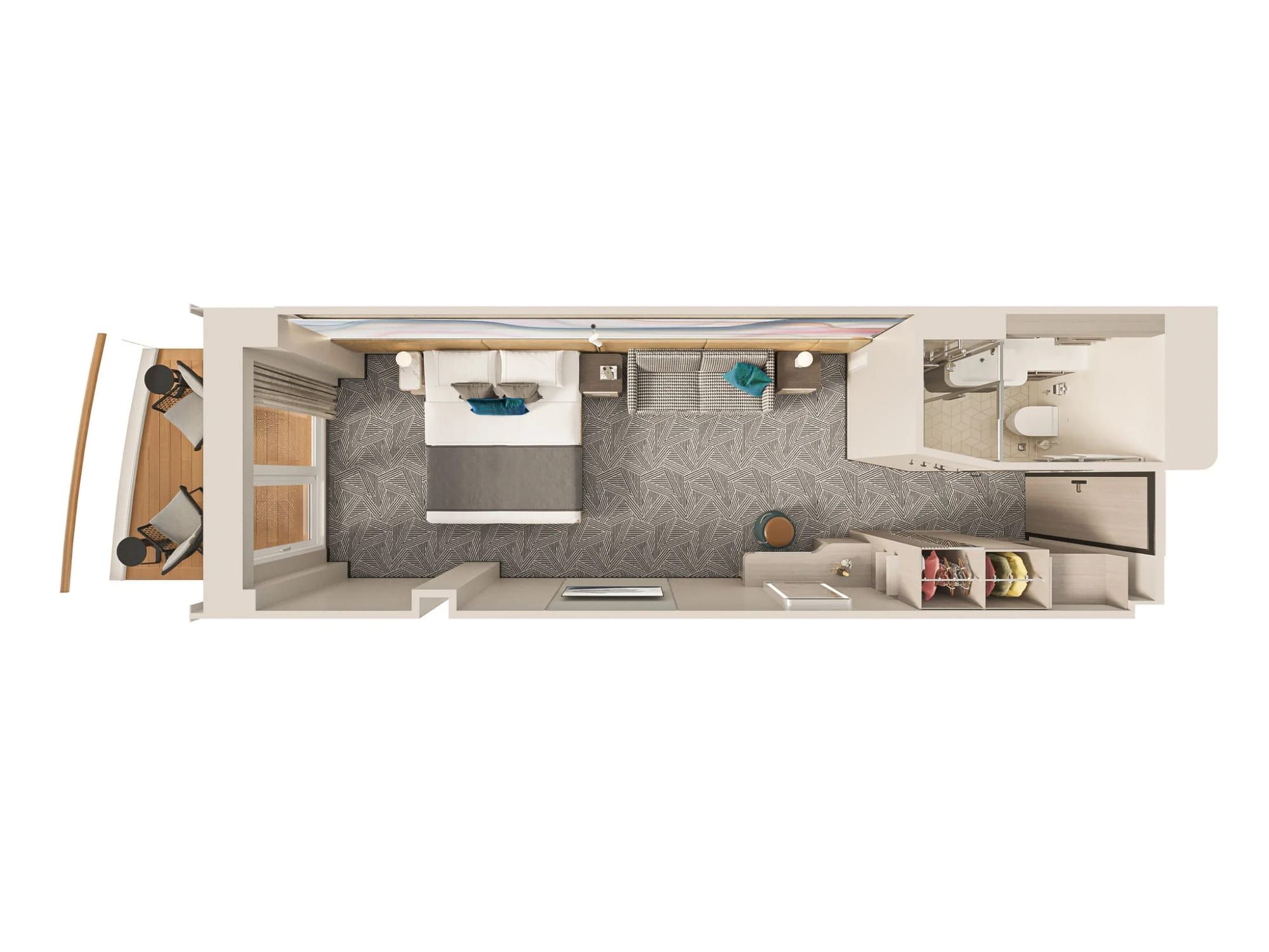 Norwegian Luna Club Balcony Suite (MA) floor plan
