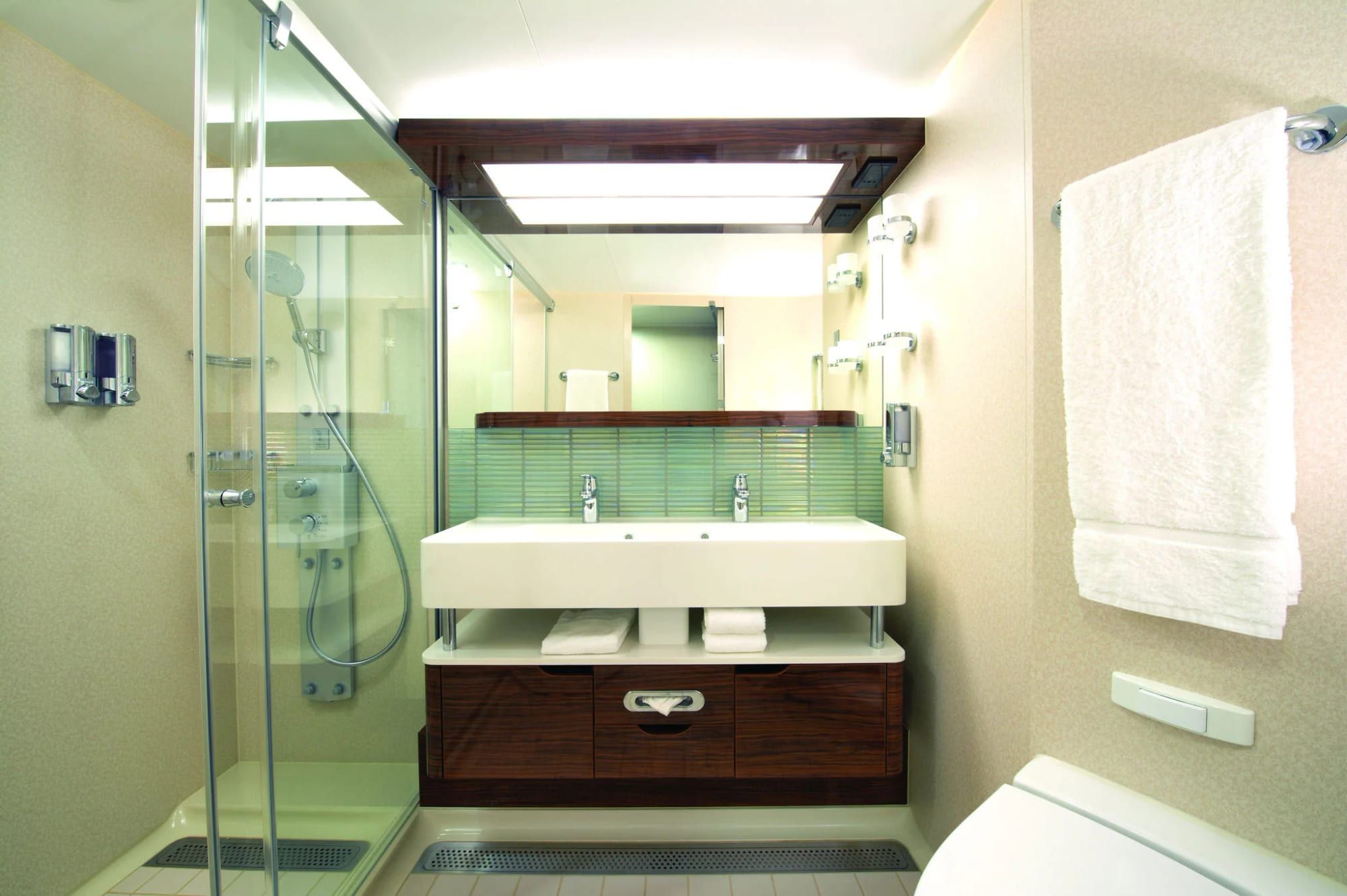 Representative photo: Norwegian Bliss Club Balcony Suite with Larger Balcony bathroom