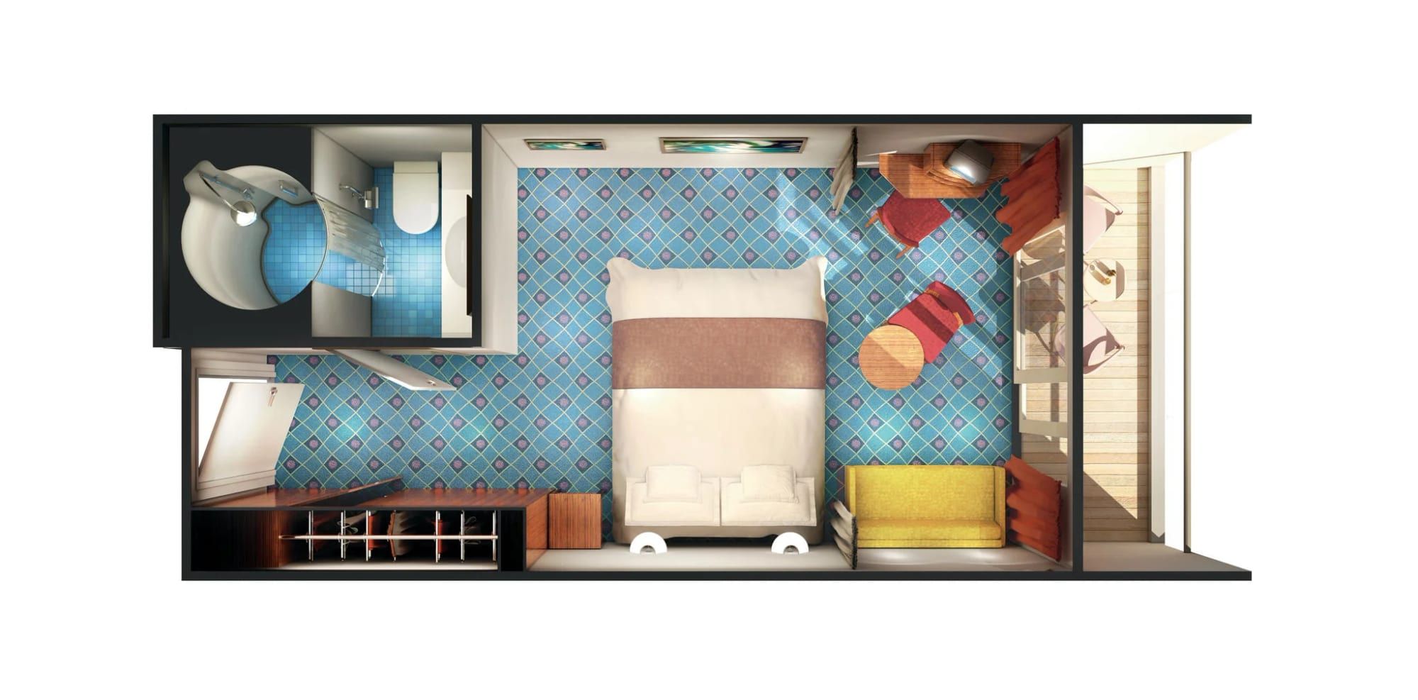 Representative photo: Norwegian Sun Balcony floor plan