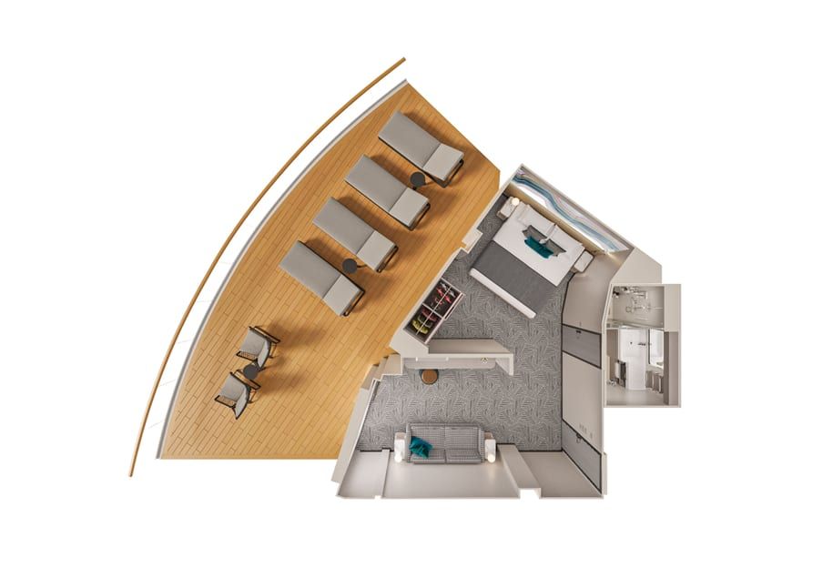 Norwegian Luna Aft-Facing Suite with Large Balcony (SH) floor plan