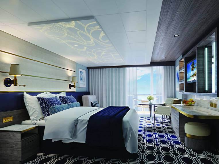 Representative photo: Norwegian Encore The Haven Courtyard Penthouse with Balcony bedroom, photo 1 of 2