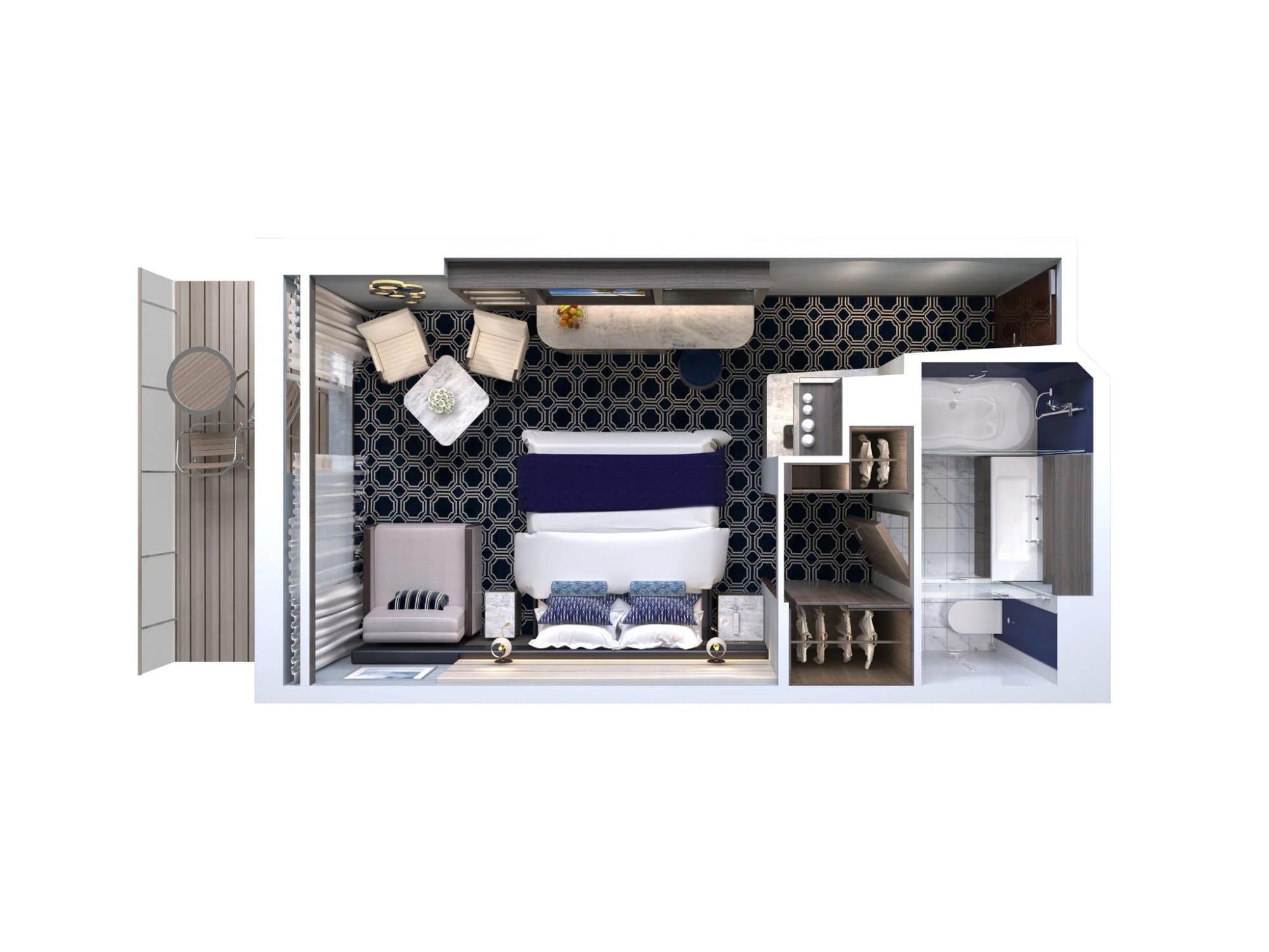 Representative photo: Norwegian Encore The Haven Courtyard Penthouse with Balcony floor plan