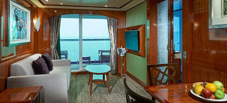 Norwegian Gem 2-Bedroom Deluxe Family Suite with Balcony (S4) living area, photo 2 of 2