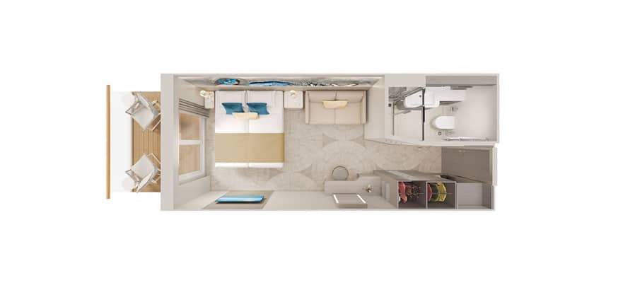 Representative photo: Norwegian Viva Solo Balcony floor plan Representative photo: Norwegian Viva Solo Balcony floor plan