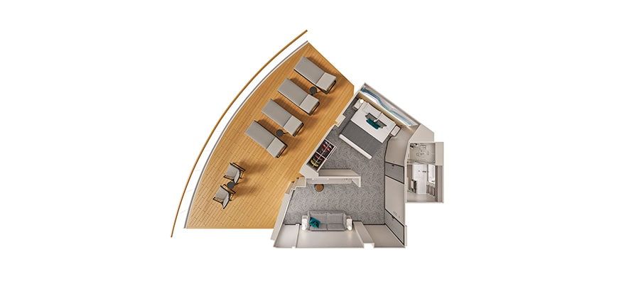 Norwegian Aft Facing Suite Large Balcony Cabin Category