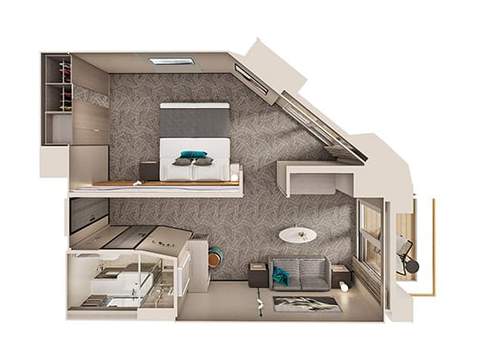 Norwegian Family Suite Master Bedroom Balcony Cabin Category