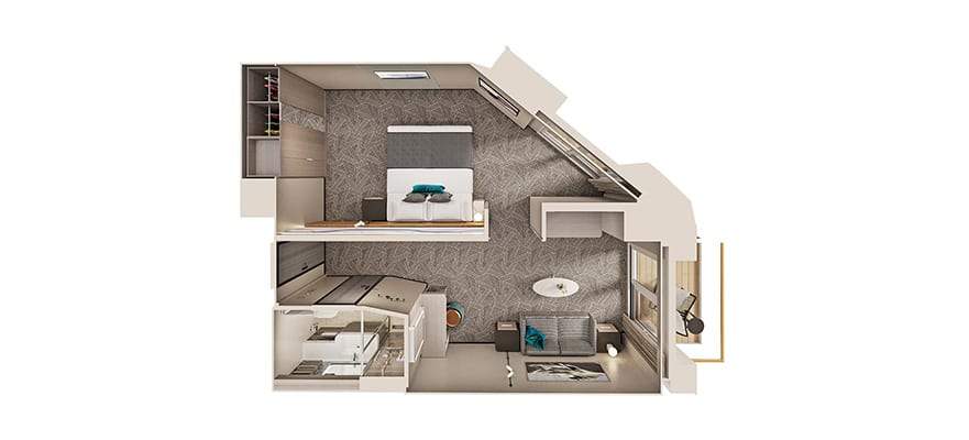 Norwegian Aura Family Suite with Master Bedroom & Balcony (SR) floor plan Norwegian Aura Family Suite with Master Bedroom & Balcony (SR) floor plan