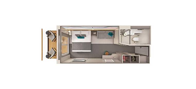 Norwegian Forward Facing Club Balcony Suite Cabin Category