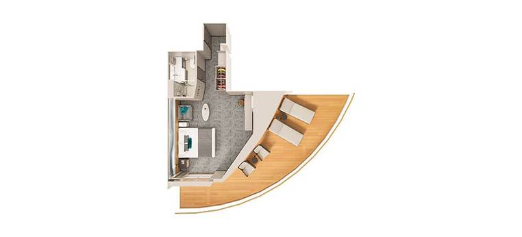 Norwegian Forward Facing Club Balcony Suite Large Balcony Cabin Category