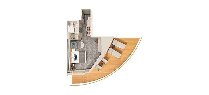Norwegian Aura Forward-Facing Club Balcony Suite with Large Balcony (M2) floor plan Norwegian Aura Forward-Facing Club Balcony Suite with Large Balcony (M2) floor plan