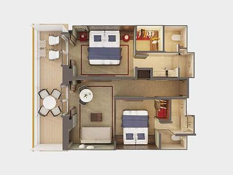 Norwegian Haven 2 Bedroom Family Villa Large Balcony Cabin Category