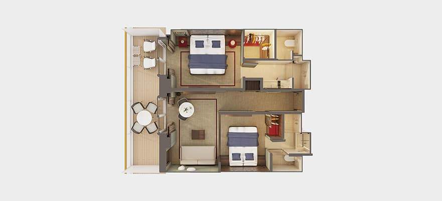 Norwegian Aura The Haven 2-Bedroom Family Villa with Large Balcony (H6) floor plan Norwegian Aura The Haven 2-Bedroom Family Villa with Large Balcony (H6) floor plan