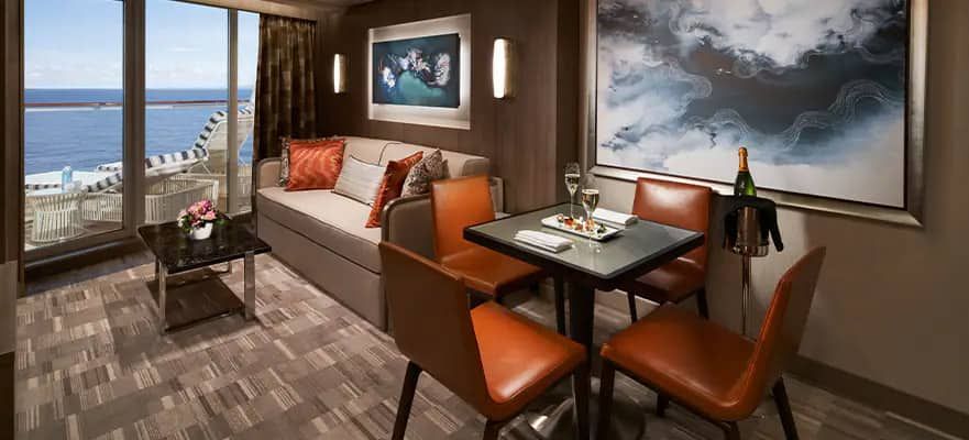 Norwegian Encore The Haven Aft-Facing Penthouse with Balcony (HC) living area