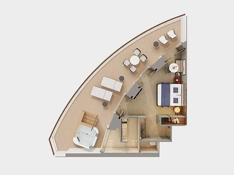 Norwegian Haven Aft Facing Penthouse Large Balcony Cabin Category