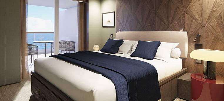 Norwegian Aura The Haven Aft-Facing Penthouse with Master Bedroom & Large Balcony (HB) bedroom