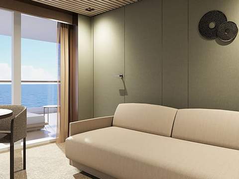 Norwegian Aura The Haven Aft-Facing Penthouse with Master Bedroom & Large Balcony (HB) living area