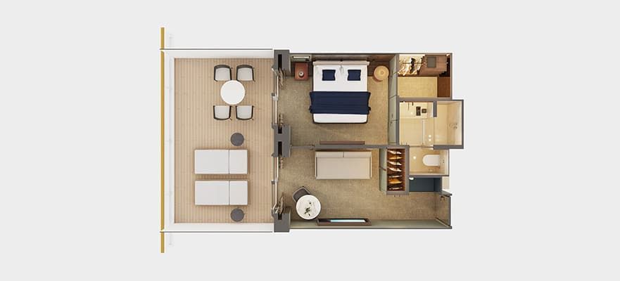 Norwegian Aura The Haven Aft-Facing Penthouse with Master Bedroom & Large Balcony (HB) floor plan