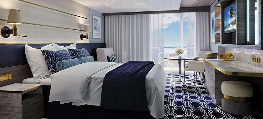 Representative photo: Norwegian Encore The Haven Courtyard Penthouse with Balcony bedroom, photo 2 of 2