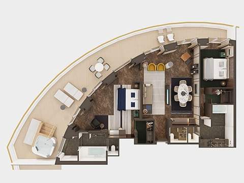 Norwegian Haven Deluxe Owners Suite Large Balcony Cabin Category