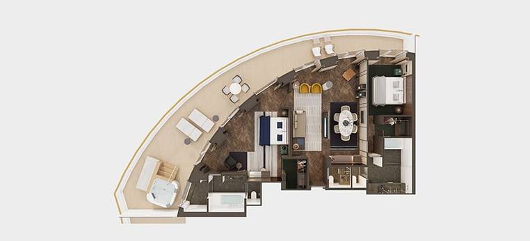 Norwegian Haven Deluxe Owners Suite Large Balcony Cabin Category