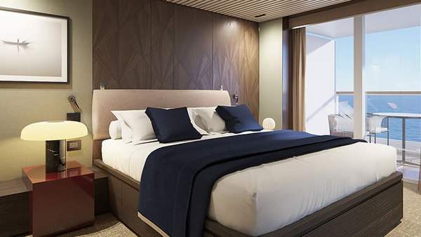 Norwegian Aura The Haven Owner's Suite with Large Balcony (H5) bedroom