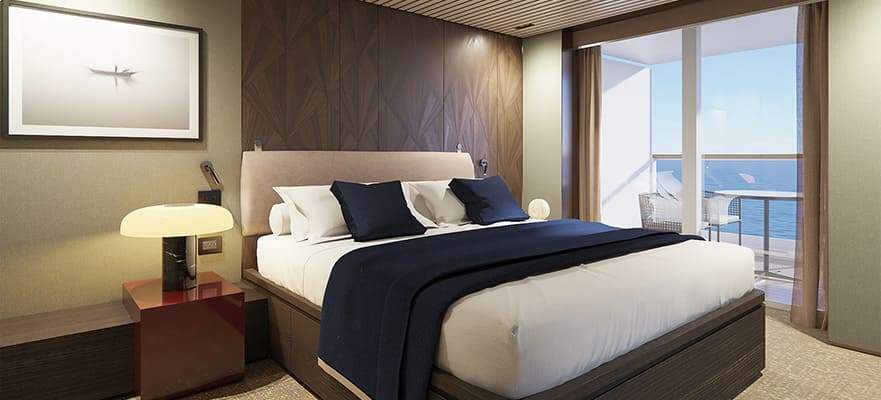 Norwegian Aura The Haven Owner's Suite with Large Balcony (H5) bedroom