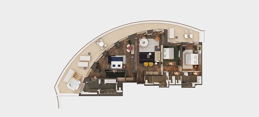 Norwegian Haven Premier Owners Suite Large Balcony Cabin Category