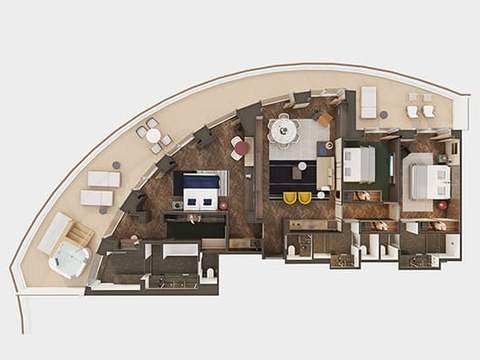 Norwegian Haven Premier Owners Suite Large Balcony Cabin Category