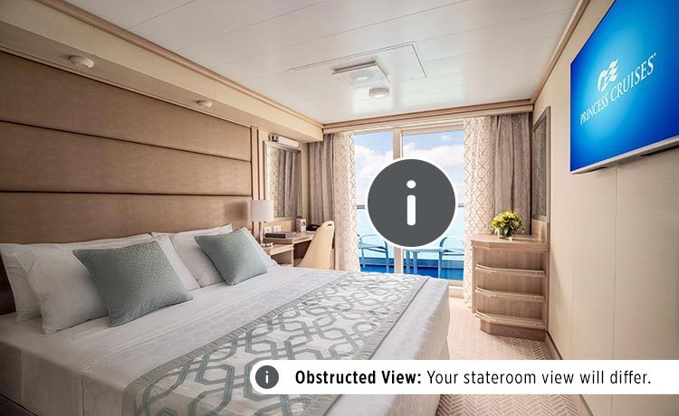 Discovery Princess R416 Discovery Princess Cabin E416 - BW Balcony Stateroom
