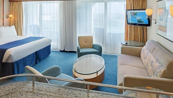 Adventure of the Seas Grand Suite - 1 Bedroom (GS) bedroom, photo 1 of 3