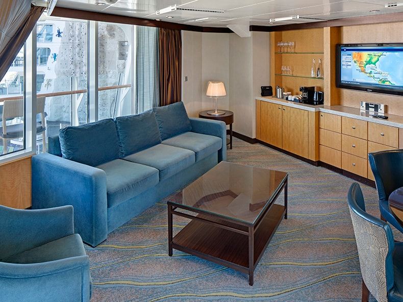 Allure of the Seas AquaTheater Suite with Large Balcony - 2 Bedroom (A2) living area, photo 1 of 4