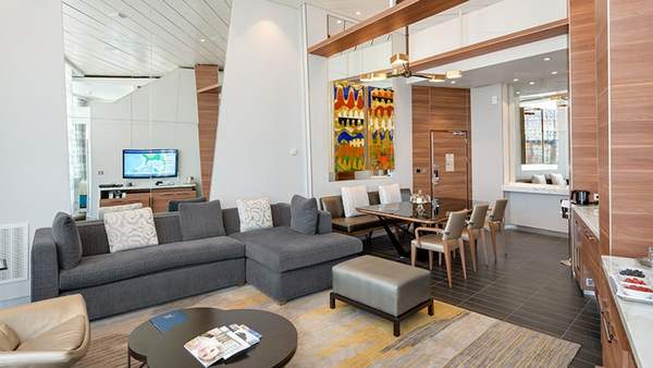 Allure of the Seas Grand Panoramic Suite -1 Bedroom (GP) living area, photo 1 of 3 Allure of the Seas Grand Panoramic Suite -1 Bedroom (GP) living area, photo 1 of 3